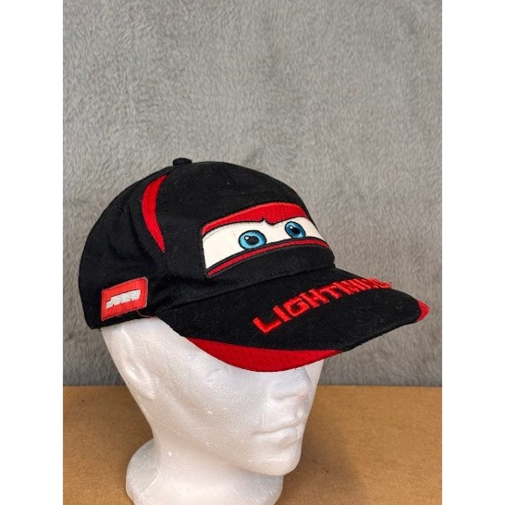 Disney Pixar Cars Lightning McQueen Kids Red‎ Black Embroidered Baseball Hat Cap